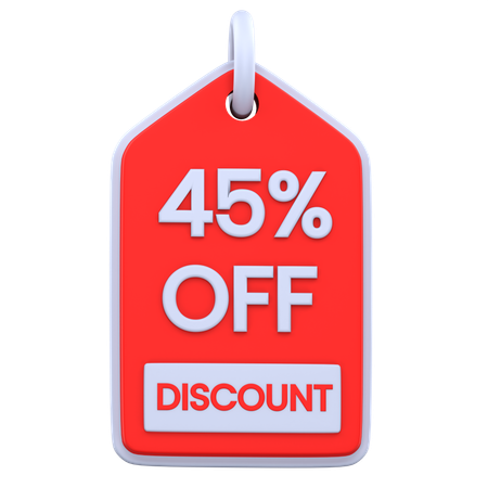 45 Percentage Discount  3D Icon