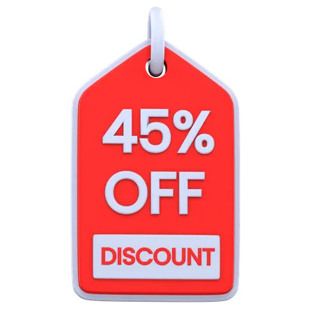 45 Percentage Discount  3D Icon