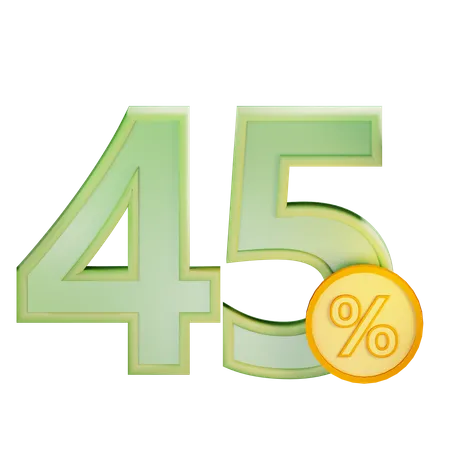 45 por ciento de descuento  3D Icon