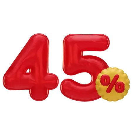 45 por ciento de descuento  3D Icon