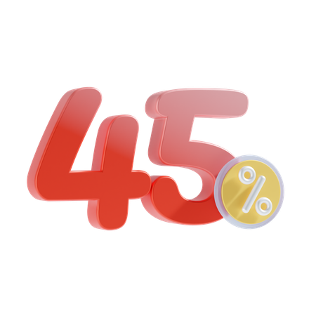 45 por cento  3D Icon