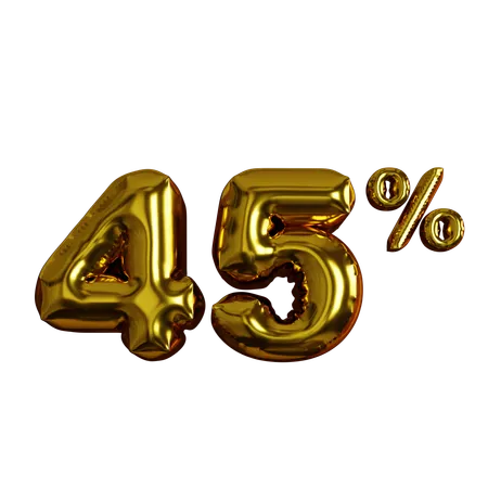 45 por cento de desconto  3D Icon