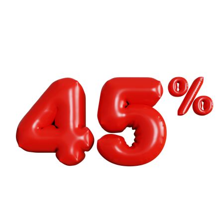 45 por cento de desconto  3D Icon