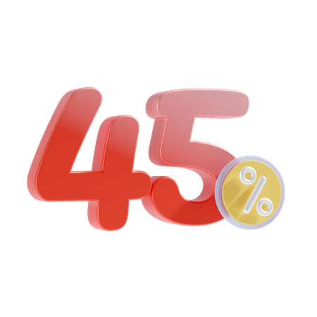 45 por ciento  3D Icon