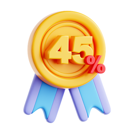 45 por ciento de descuento  3D Icon