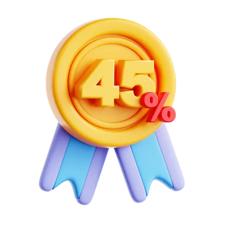 45 por ciento de descuento  3D Icon