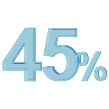 45 Prozent  3D Icon