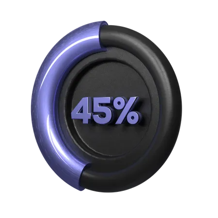 45 Prozent Kreisdiagramm  3D Illustration