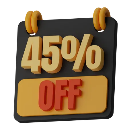 45 Prozent Rabatt  3D Icon