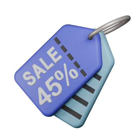45% Sale Tag  3D Icon