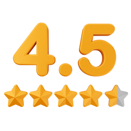 4.5 star rating riview  3D Icon