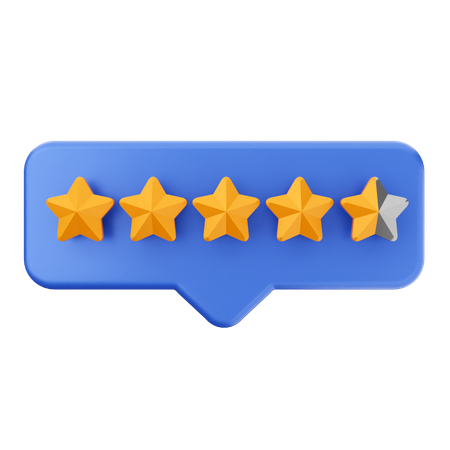 4.5 star rating riview  3D Icon