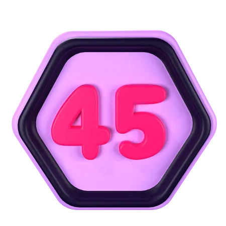 45 velocidades  3D Icon