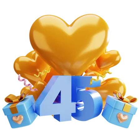 3 D Asset 45th Anniversary 3D Illustration