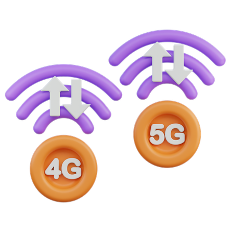 4G 5G  3D Icon