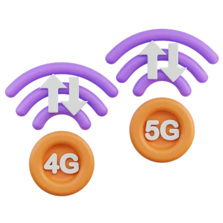 4G 5G  3D Icon