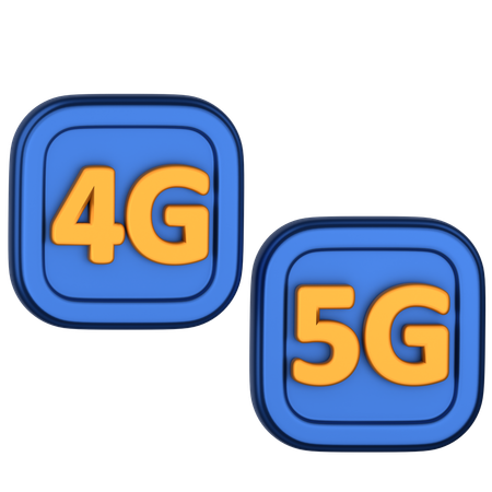 4G and 5G Network  3D Icon