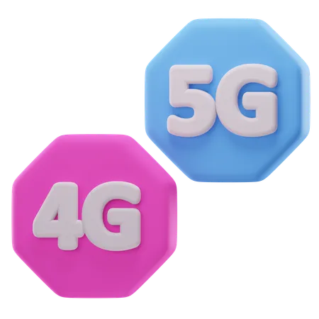 4G and 5G Network  3D Icon