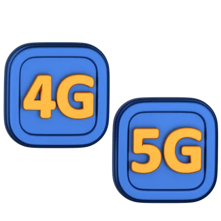 4G and 5G Network  3D Icon