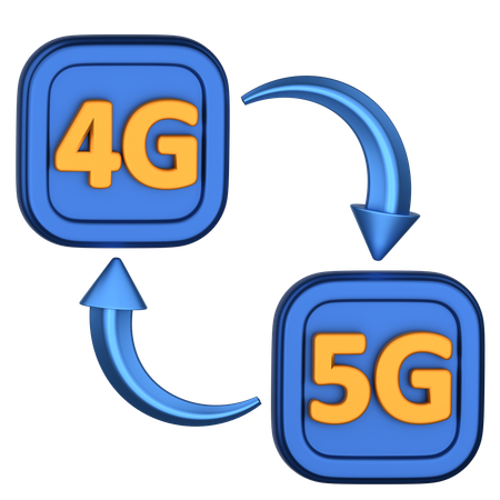 4G Change To 5G  3D Icon