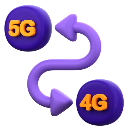 4G Change To 5G  3D Icon