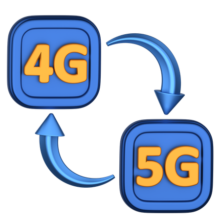 4G Change To 5G  3D Icon