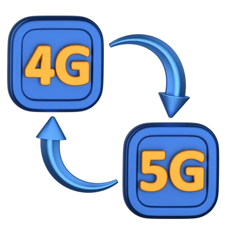 4G Change To 5G  3D Icon