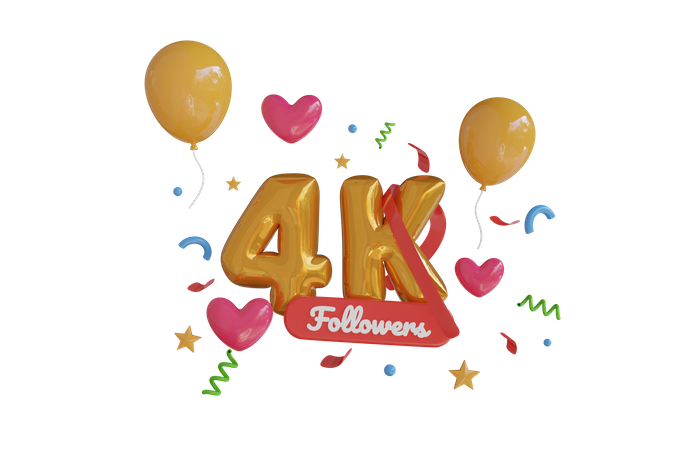 4K Follower  3D Icon