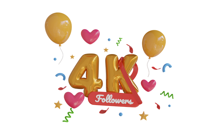 4K Follower  3D Icon