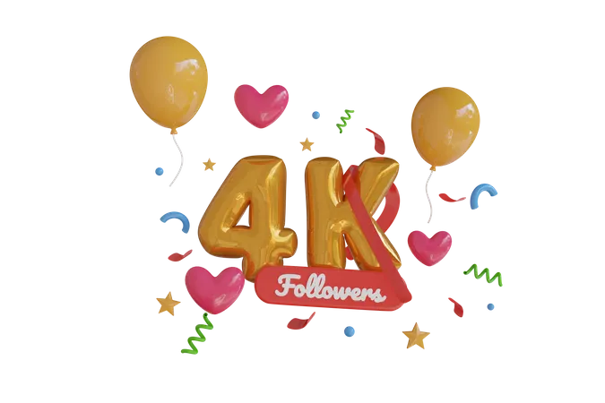 4K Follower  3D Icon
