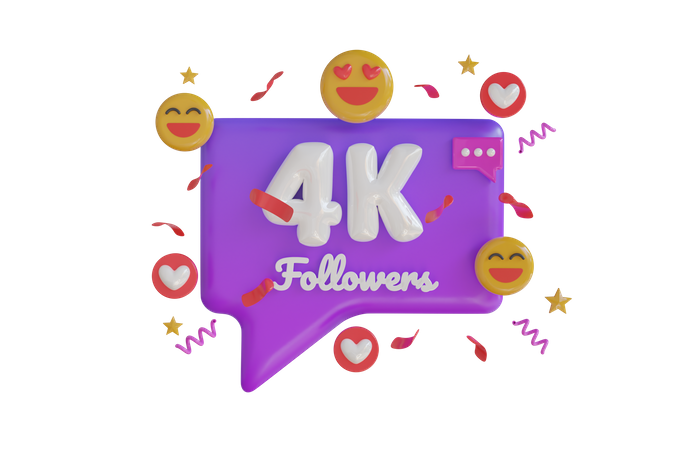 4k Followers  3D Icon