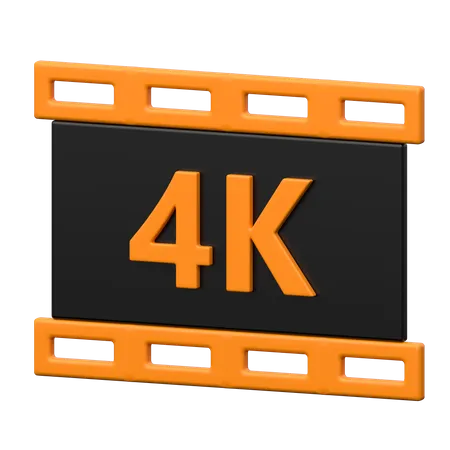 4K movie  3D Icon