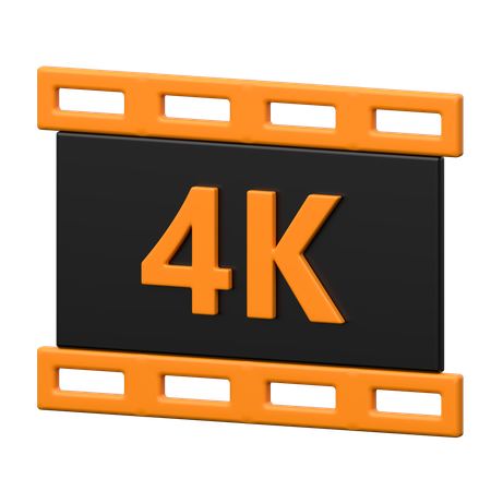 4K movie  3D Icon