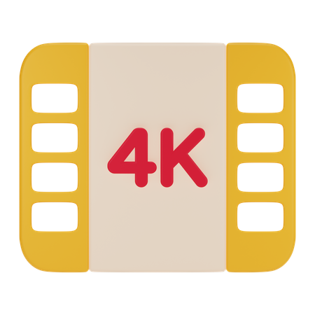 4K Resolution  3D Icon