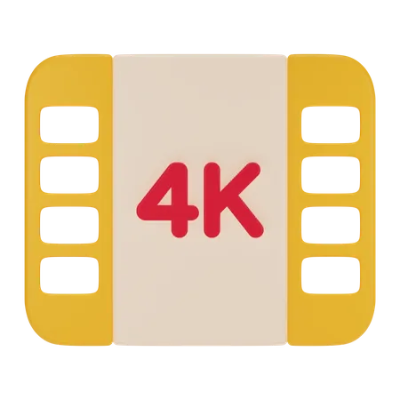 4K Resolution  3D Icon