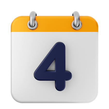 4번째 달력  3D Icon