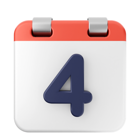 4th Calendar  3D Icon