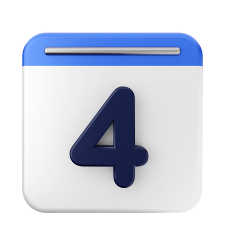 4th Calendar  3D Icon