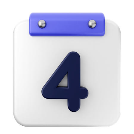 4th Calendar  3D Icon