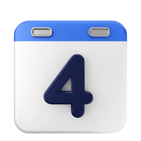 4th Calendar  3D Icon