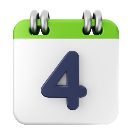 4th Calendar  3D Icon