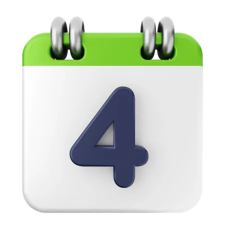 4th Calendar  3D Icon