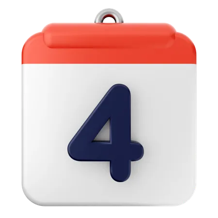 4th Calendar  3D Icon