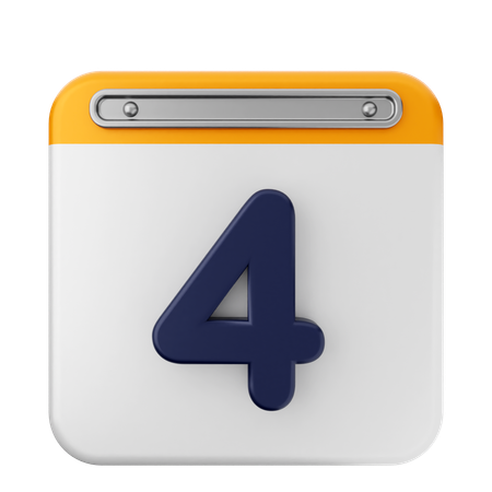 4th Calendar  3D Icon