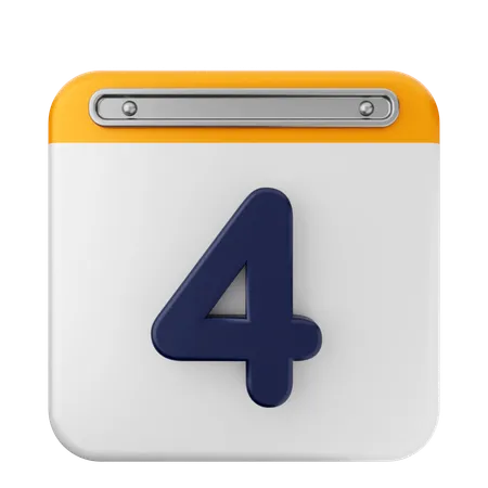 4th Calendar  3D Icon