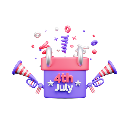 4th July calendar  3D Icon