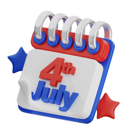 4th July Calendar  3D Icon