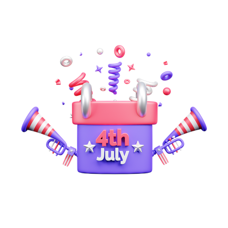 4th July calendar  3D Icon