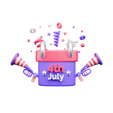 4th July calendar  3D Icon