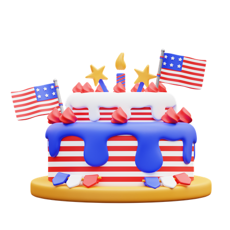 4th Of July Cake  3D Icon